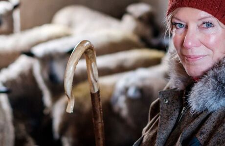 Helen with Wensleydales